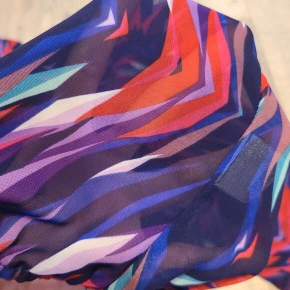 Ana medium petite womens abstract sheer blouse - Picture 8 of 10